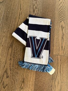 Villanova university Striped Navy and white Scarf with Blue Accent